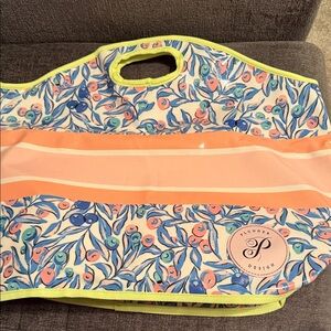 Plunder Floral Tote Bag with Pink and Blue Accents